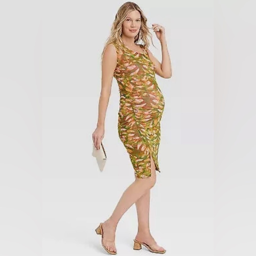 Isabel Maternity- Mesh Maternity Bodycon Dress, Size: XL